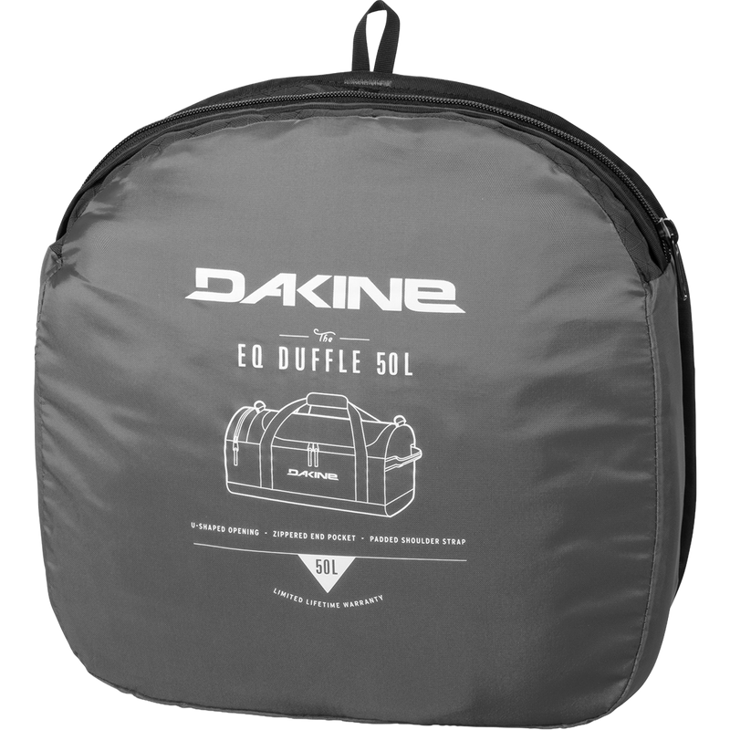EQ Duffel 50L, DaKine EQ Duffel 50L in end pocket storage