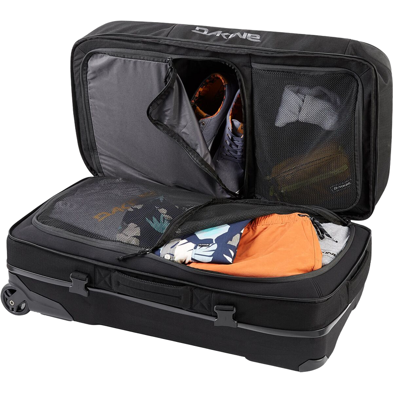 Split Roller 110L, DaKine Split Roller 110L in Black unzipped and packed