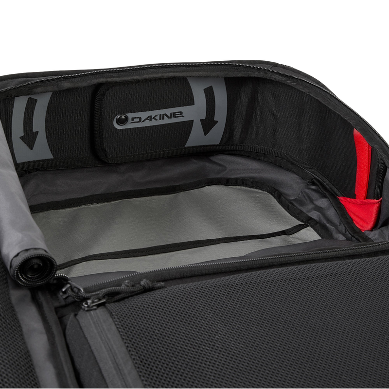 Split Roller 85L, DaKine Split Roller 85L in Black unzipped