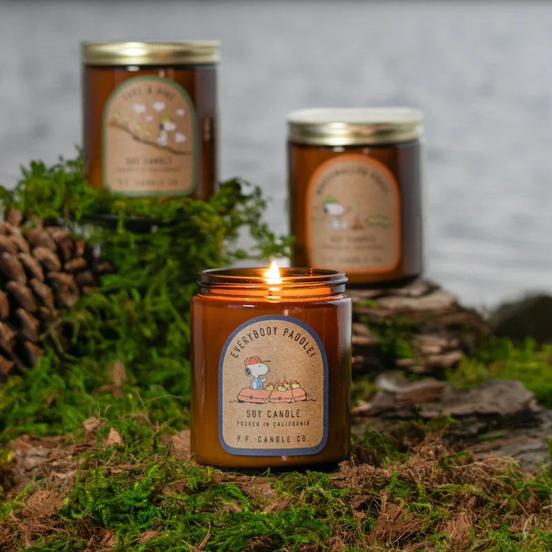 Peanuts Everybody Paddle! 7.2oz Candle, P.F. Candle Co. Peanuts Everybody Paddle! 7.2 oz lit