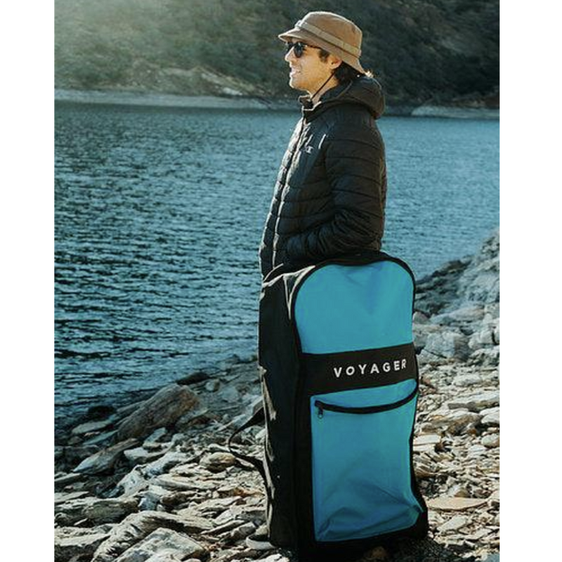 10'6" Classic Voyager Inflatable SUP Package, American Outdoors 10'10" Woodgrain Voyager Inflatable SUP Package pack size