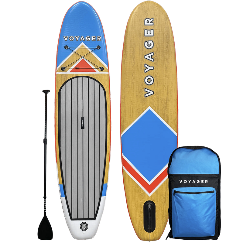 10'10" Woodgrain Voyager Inflatable SUP Package, Featured Image