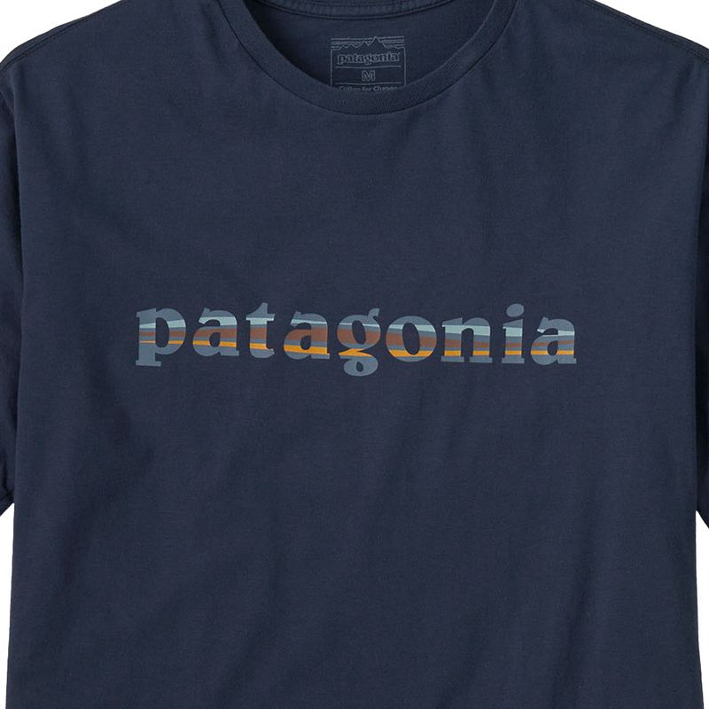 Men's 73 Skyline Text Logo Organic T-Shirt, Patagonia Men's 73 Skyline Text Logo Organic T-Shirt Logo