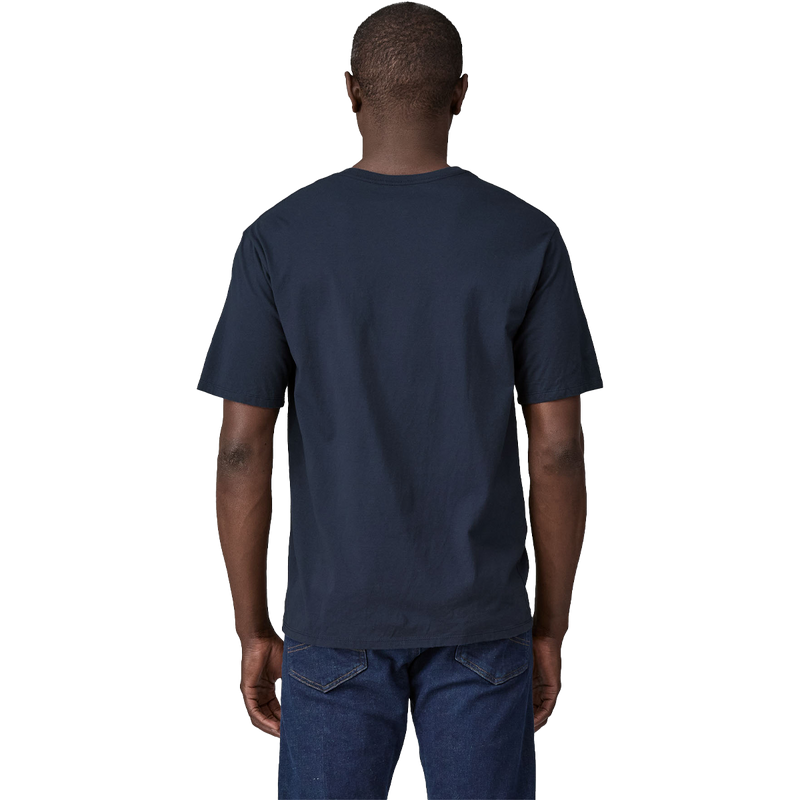 Men's 73 Skyline Text Logo Organic T-Shirt, Patagonia Men's 73 Skyline Text Logo Organic T-Shirt Back