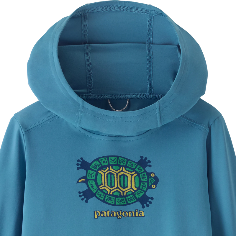 Youth Baby Capilene Silkweight Hoody, Patagonia Youth Baby Capilene Silkweight Hoody in ITLS-Island Turtle: Shore Blue hood