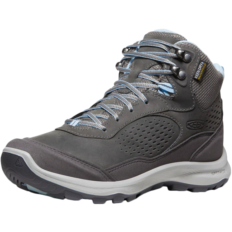 Women's Terradora Explorer Mid Waterproof, Keen Women's Terradora Explorer Mid Waterproof in Steel Grey/Clear Sky front left