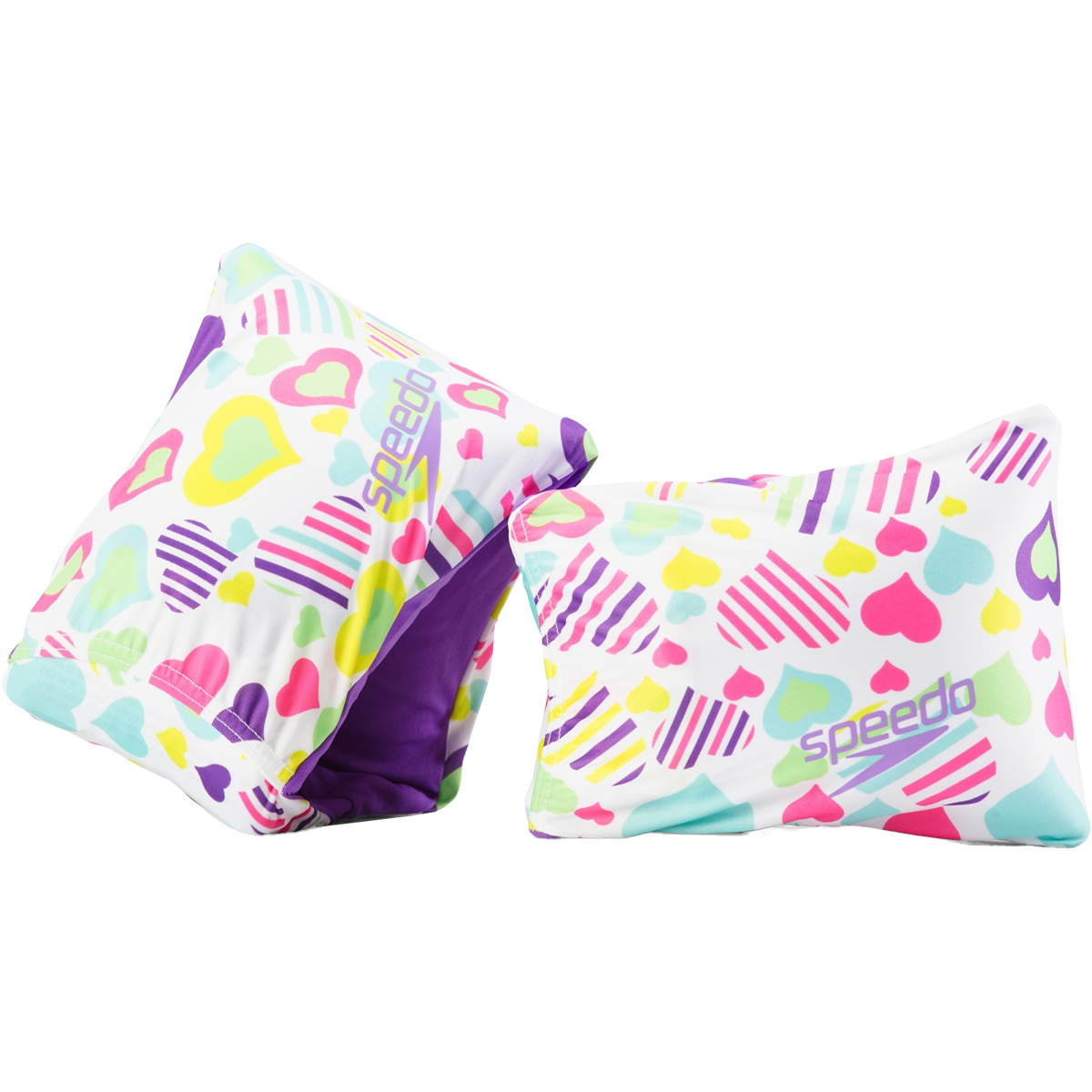 Speedo Fabric Arm Band in White Multi Hearts
