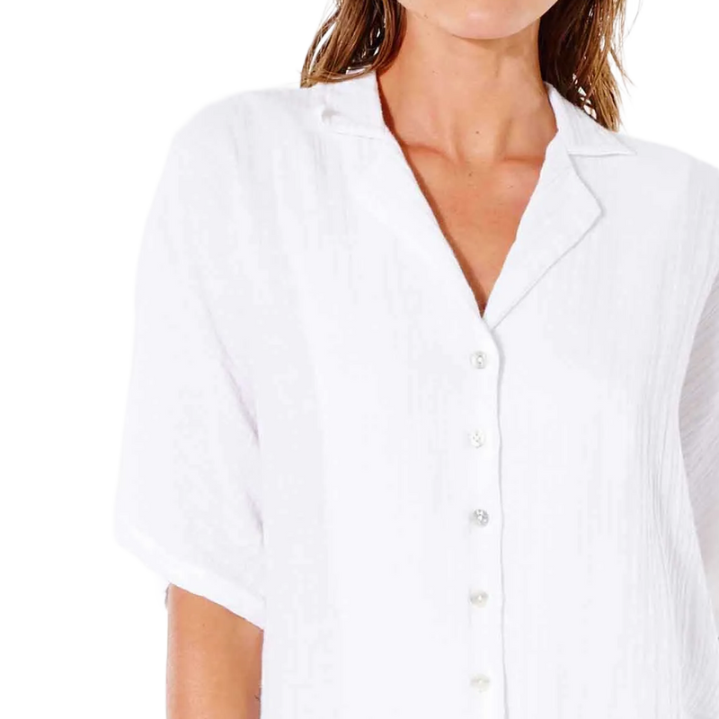 Women's Premium Surf Short Sleeve Shirt, Rip Curl Women's Premium Surf Short Sleeve Shirt front detail