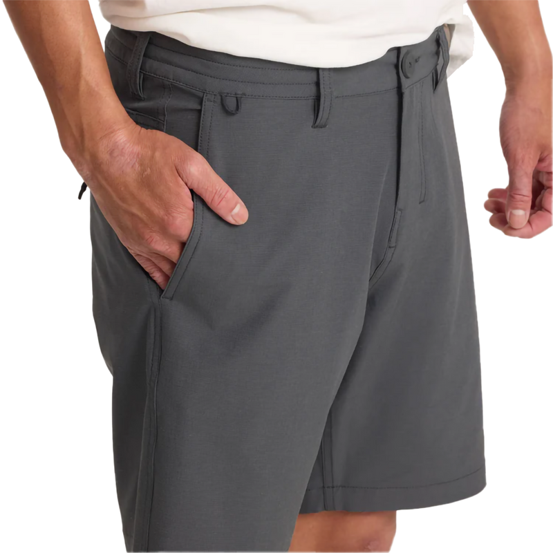 Hytide Hybrid Short, Roark Hytide Hybrid Short in CHA Charcoal right pocket