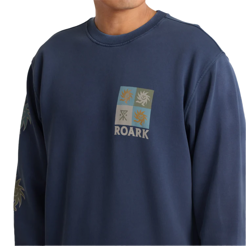 Men's Forever Roaming Crew, Roark Men's Forever Roaming Crew in SLT-Slate front graphic