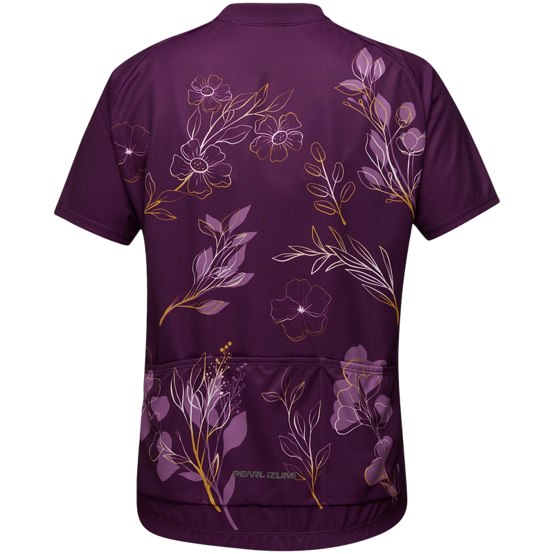 Women's Classic Jersey, Pearl Izumi Women's Classic Jersey in ADM-Dark Violet/Gold Wildflower back