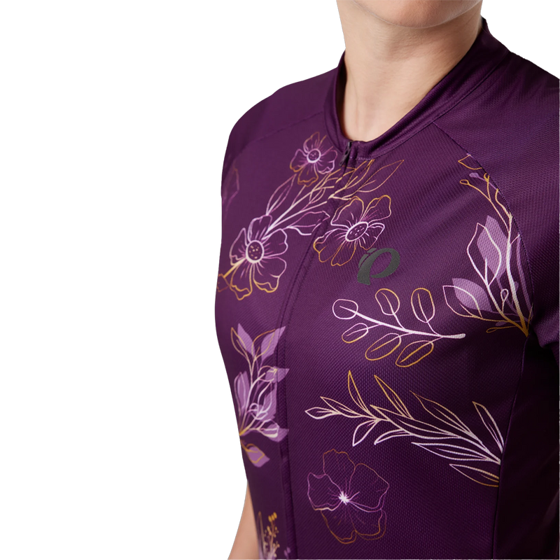 Women's Classic Jersey, Pearl Izumi Women's Classic Jersey in ADM-Dark Violet/Gold Wildflower front