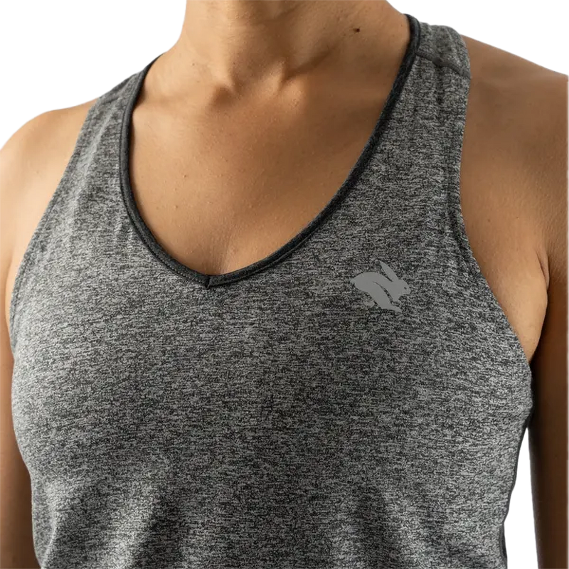 Women's EZ Vee Tank, Rabbit Women's EZ Vee Tank in 060-Charcoal v neck