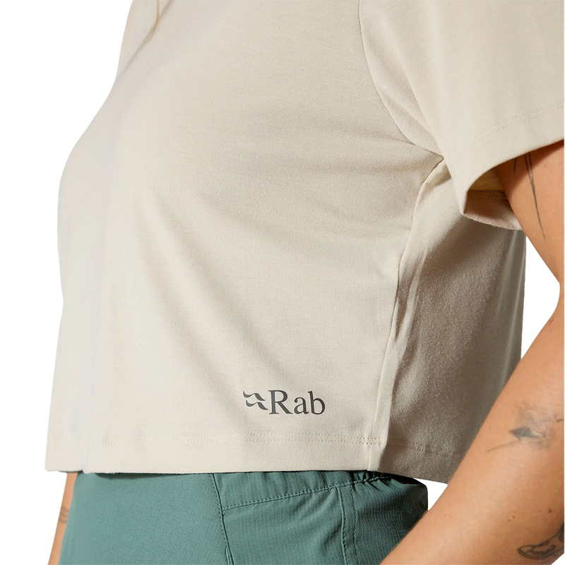 Women's Rivelin Crop Tee, Rab Women's Rivelin Crop Tee on model