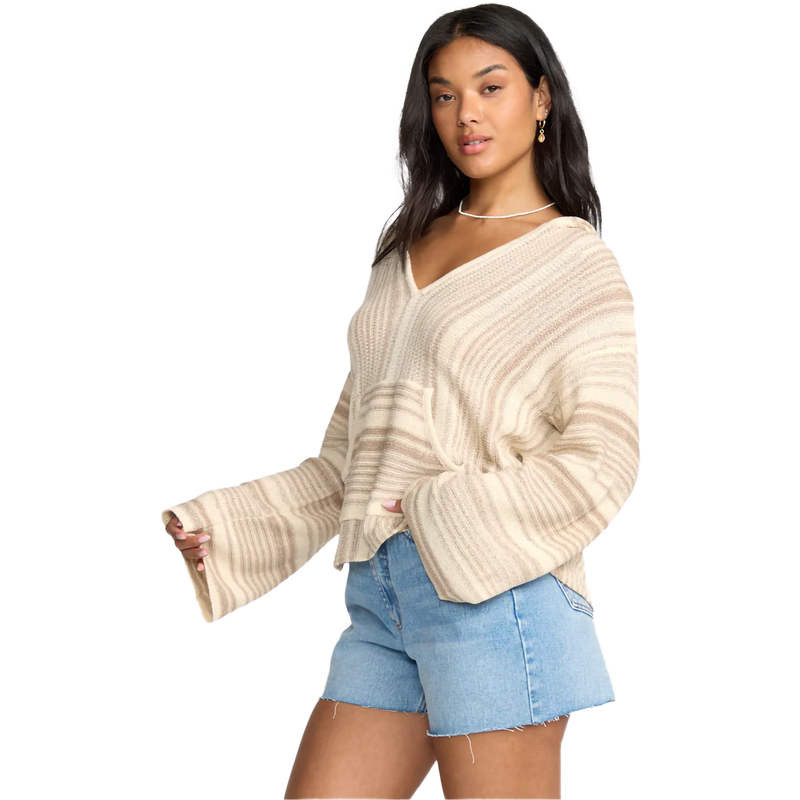 Women's Baja Beach Poncho, Billabong Women's Baja Beach Poncho in TJNO Cobblestone front left