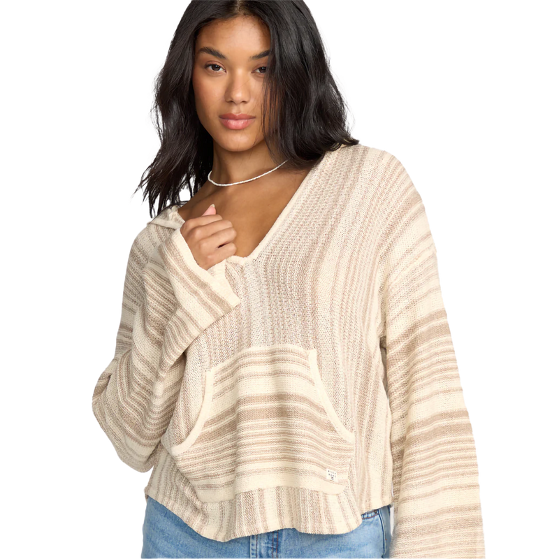Women's Baja Beach Poncho, Billabong Women's Baja Beach Poncho in TJNO Cobblestone front