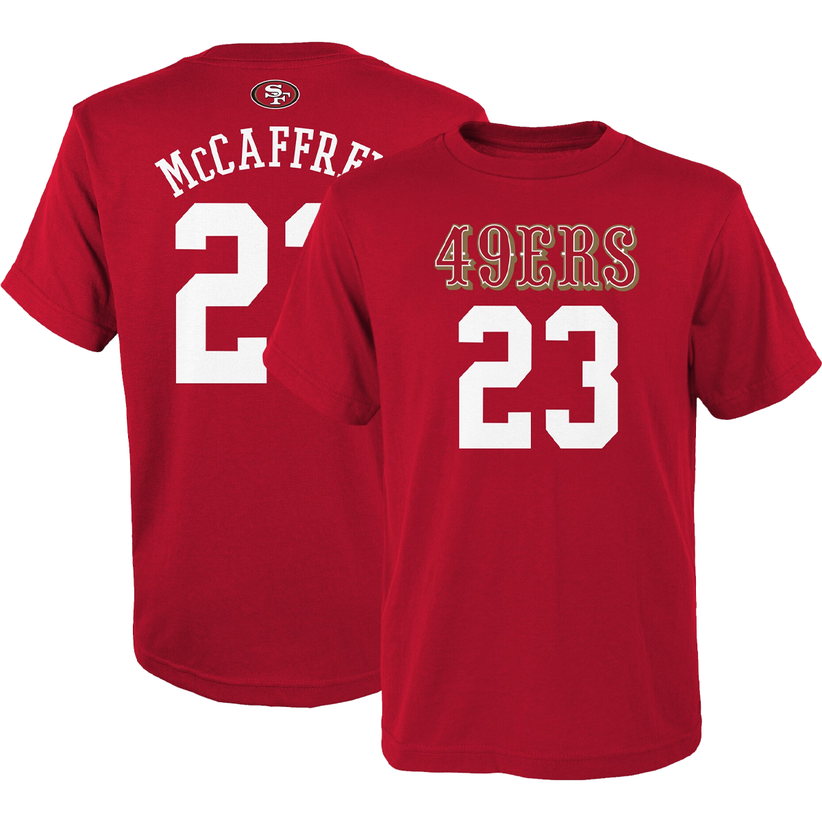 Youth 49ers Mainliner Name & Number Tee - McCaffrey – Sports Basement