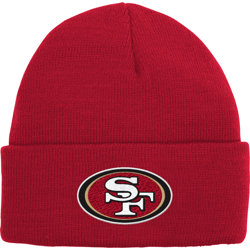 Youth 49ers Basic Cuff Knit, Outerstuff Youth 49ers Basic Cuff Knit in Dark Red