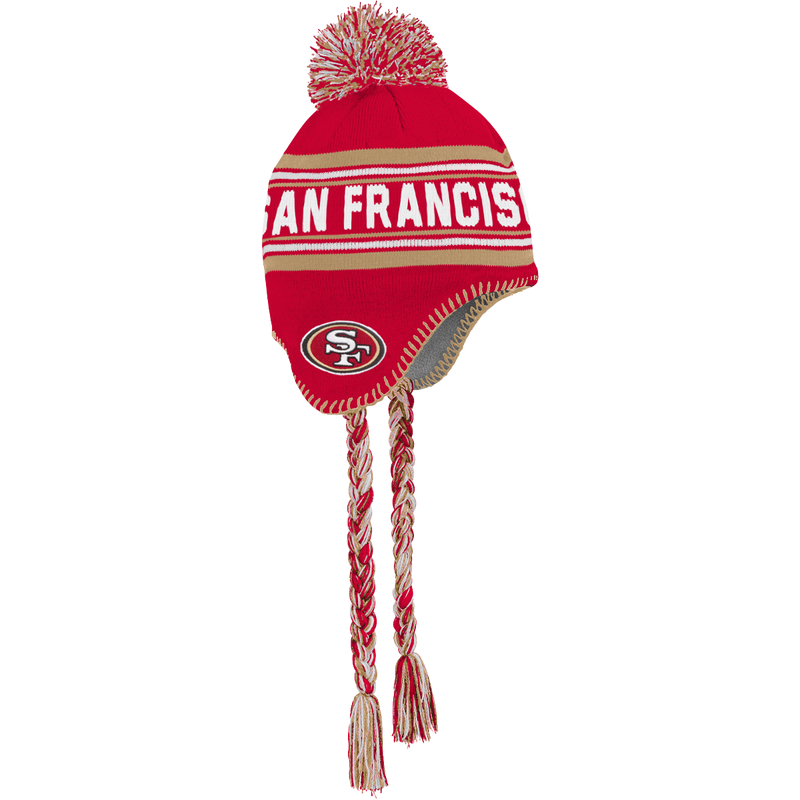 Youth 49ers Jacquard Tassel Knit with Pom - Preschool, Outerstuff Y 49ers Jacquard Tassel Knit with Pom side