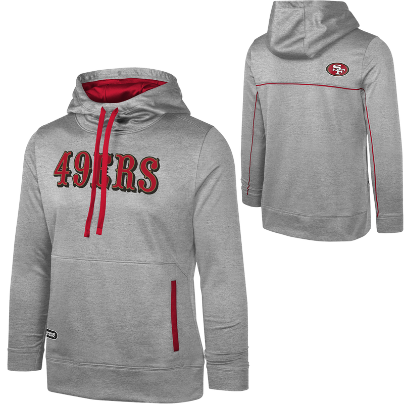 Women's 49ers Grounded Pullover Hoodie, Outerstuff Women's 49ers Grounded Pullover Hoodie front and back