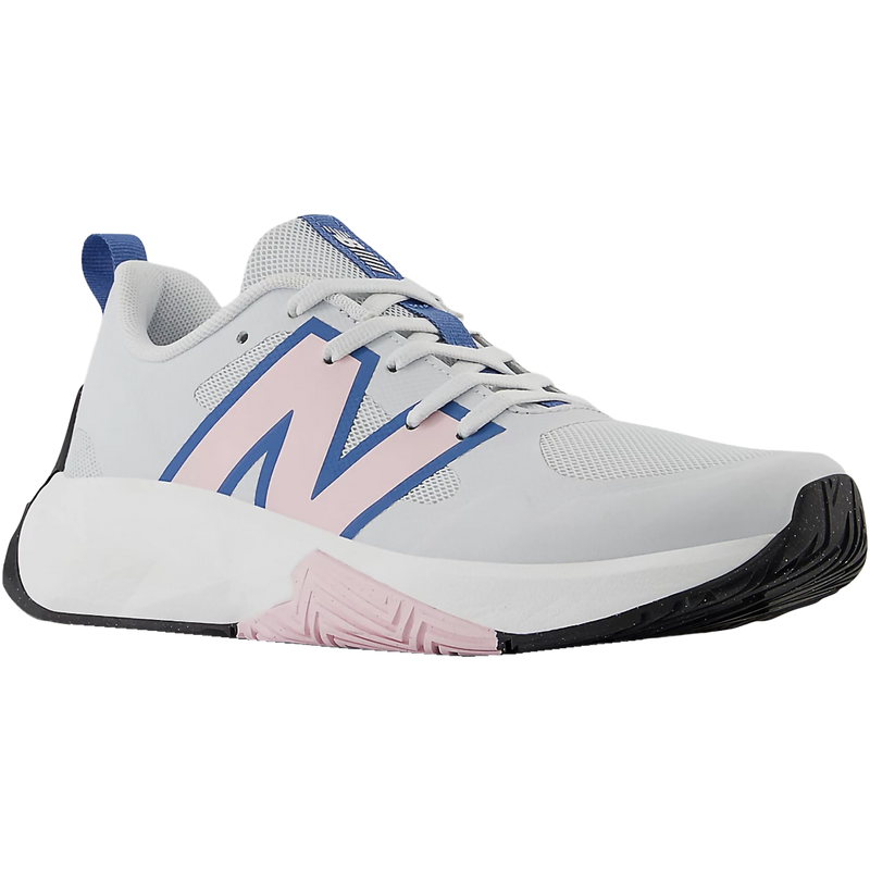 Youth FuelCell Play Grade School, New Balance Youth FuelCell Play Grade School in SS-Quartz Grey/Rose Sugar front right