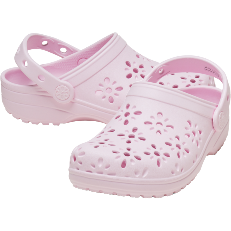 Youth Toddler Classic Floral Cut Out Clog, Crocs Youth Toddler Classic Floral Cut Out Clog pair