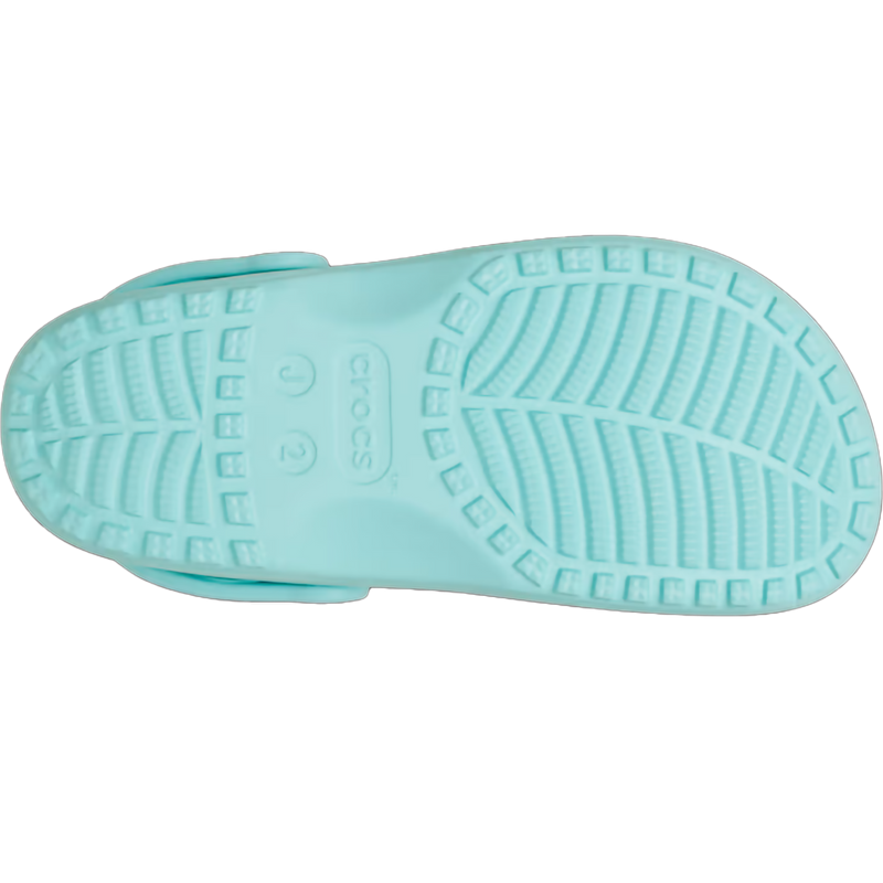 Youth Classic Floral Cut Out Clog, Crocs Youth Classic Floral Cut Out Clog in 4PD-Aquamarine bottom