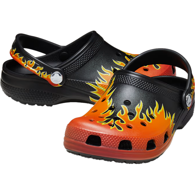 Youth Toddler Classic Flames Clog, Crocs Youth Toddler Classic Flames Clog pair