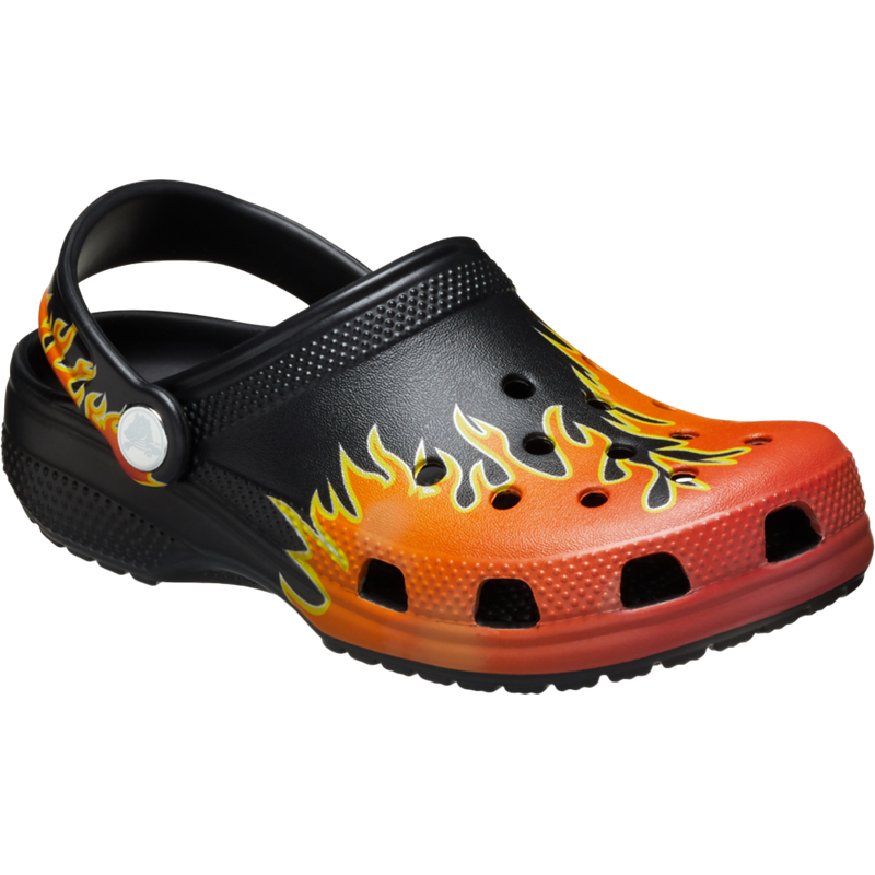 Youth Toddler Classic Flames Clog, Crocs Youth Toddler Classic Flames Clog 3/4 view