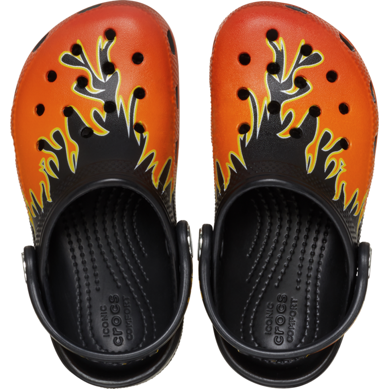 Youth Toddler Classic Flames Clog, Crocs Youth Toddler Classic Flames Clog pair