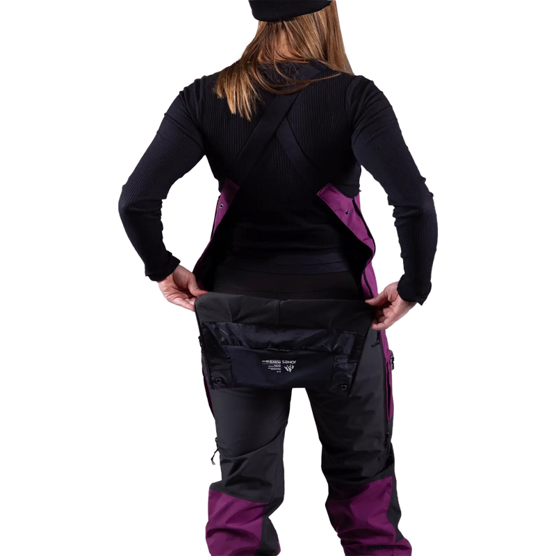 Women's MTN Surf Recycled Bibs, Jones Snowboards Women's MTN Surf Recycled Bibs back flap