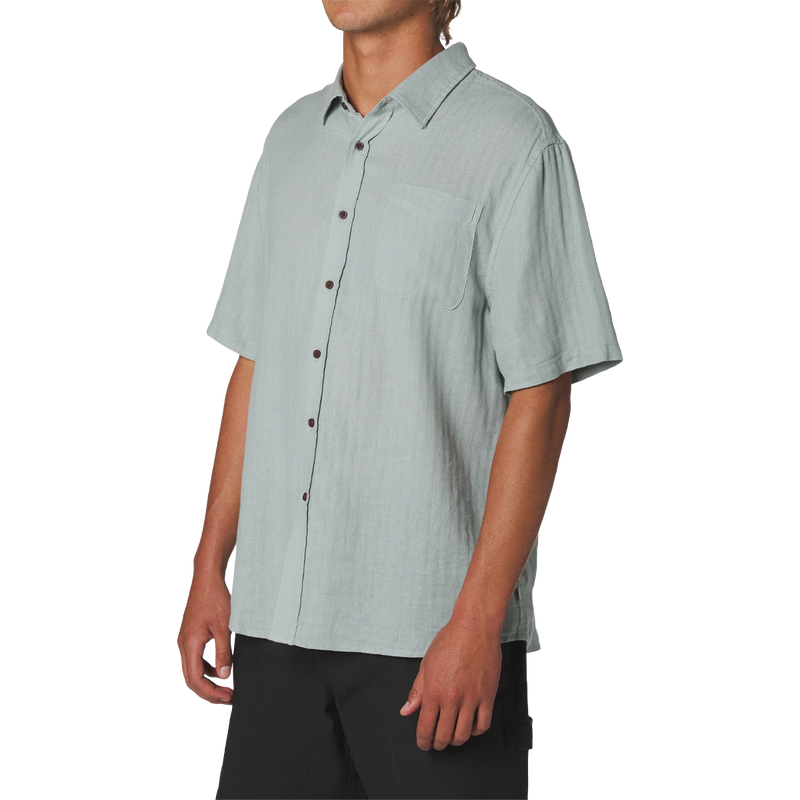 Men's Alan Solid Shirt, Men's Katin Alan Solid Shirt in Abyss angled view on model