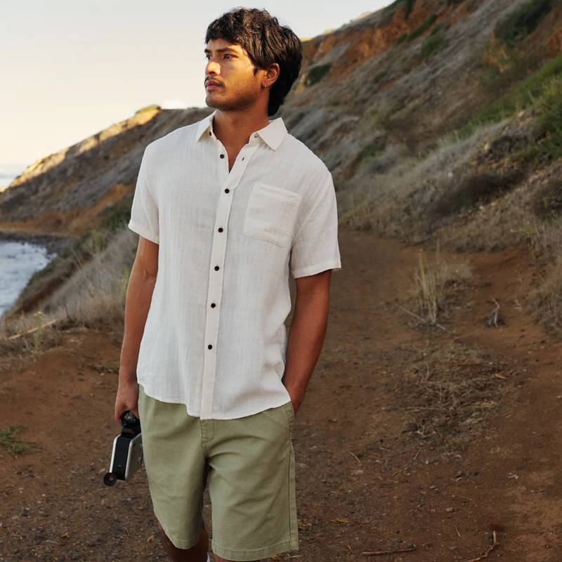 Men's Alan Solid Shirt, Men's Katin Alan Solid Shirt in Mineral Grey lifestyle photo on model