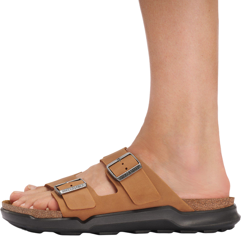 Men's Arizona Rugged, Birkenstock Men's Arizona Rugged in Cognac Oiled Leather on model left