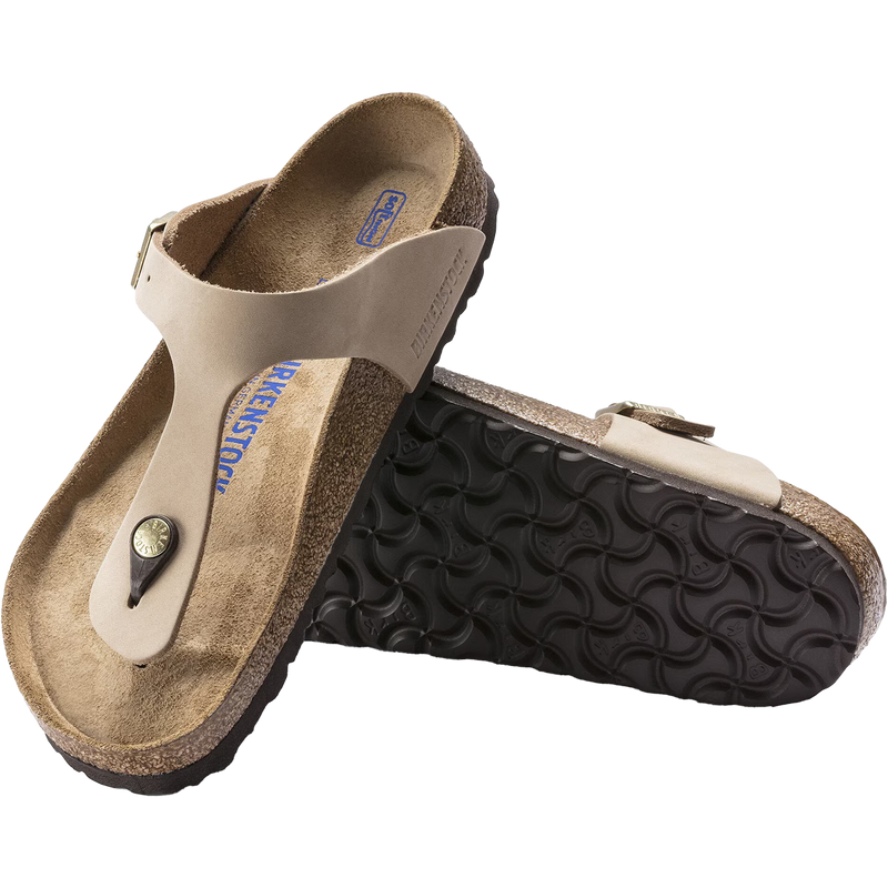 Women's Gizeh Soft Footbed, Birkenstock Women's Gizeh Soft Footbed Buckle Pair Top and Bottom