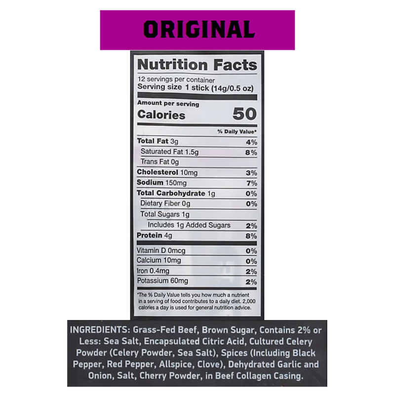 Beef Sticks Mini Multipack, Krave Jerky Beef Sticks Mini Multipack Original Nutrition Facts