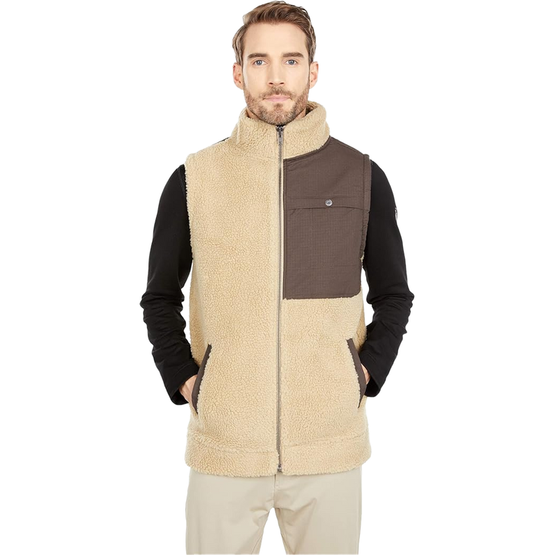 Men's Acadian Vest, Mountain Khakis Men's Acadian Vest in Retro Khaki on model