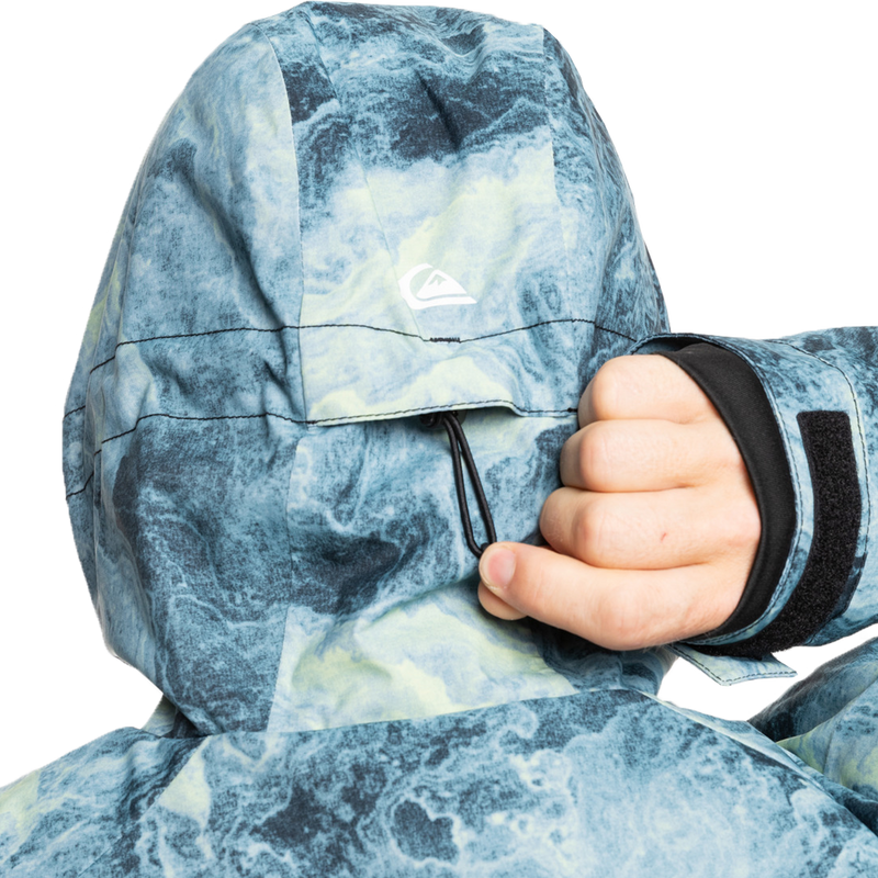 Men's Mission Print Insulated Jacket, Quiksilver Men's Mission Print Insulated Jacket hood cinch