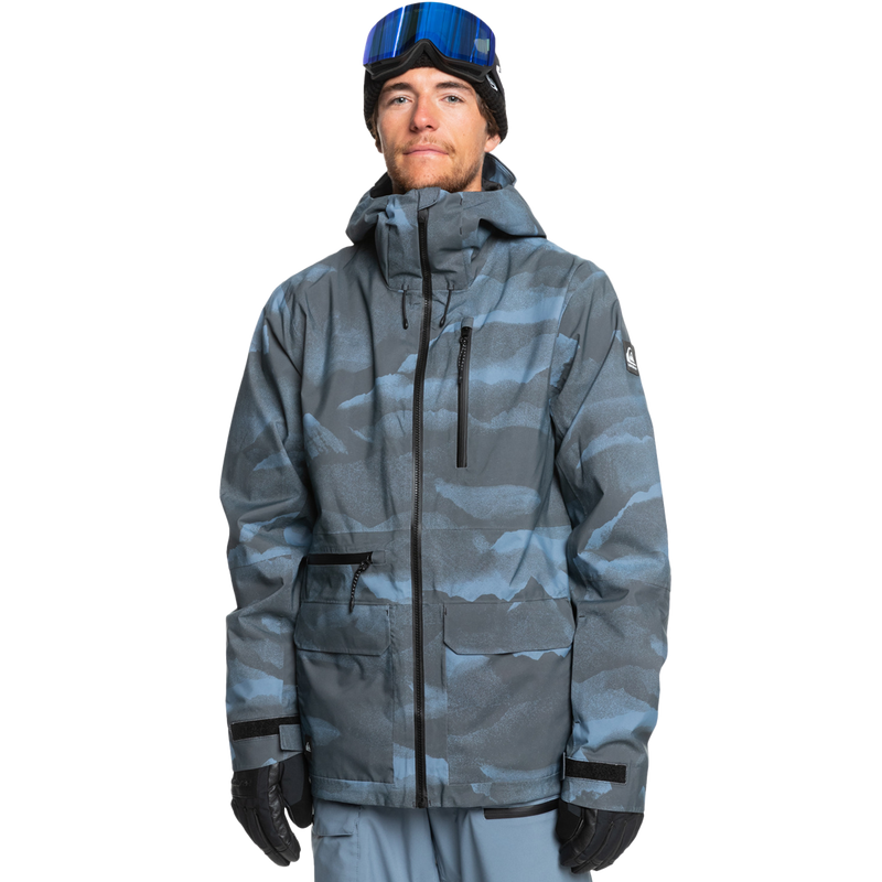 Quiksilver Men's Quest Stretch 20k Jacket in Mountain Spray Flint Stone