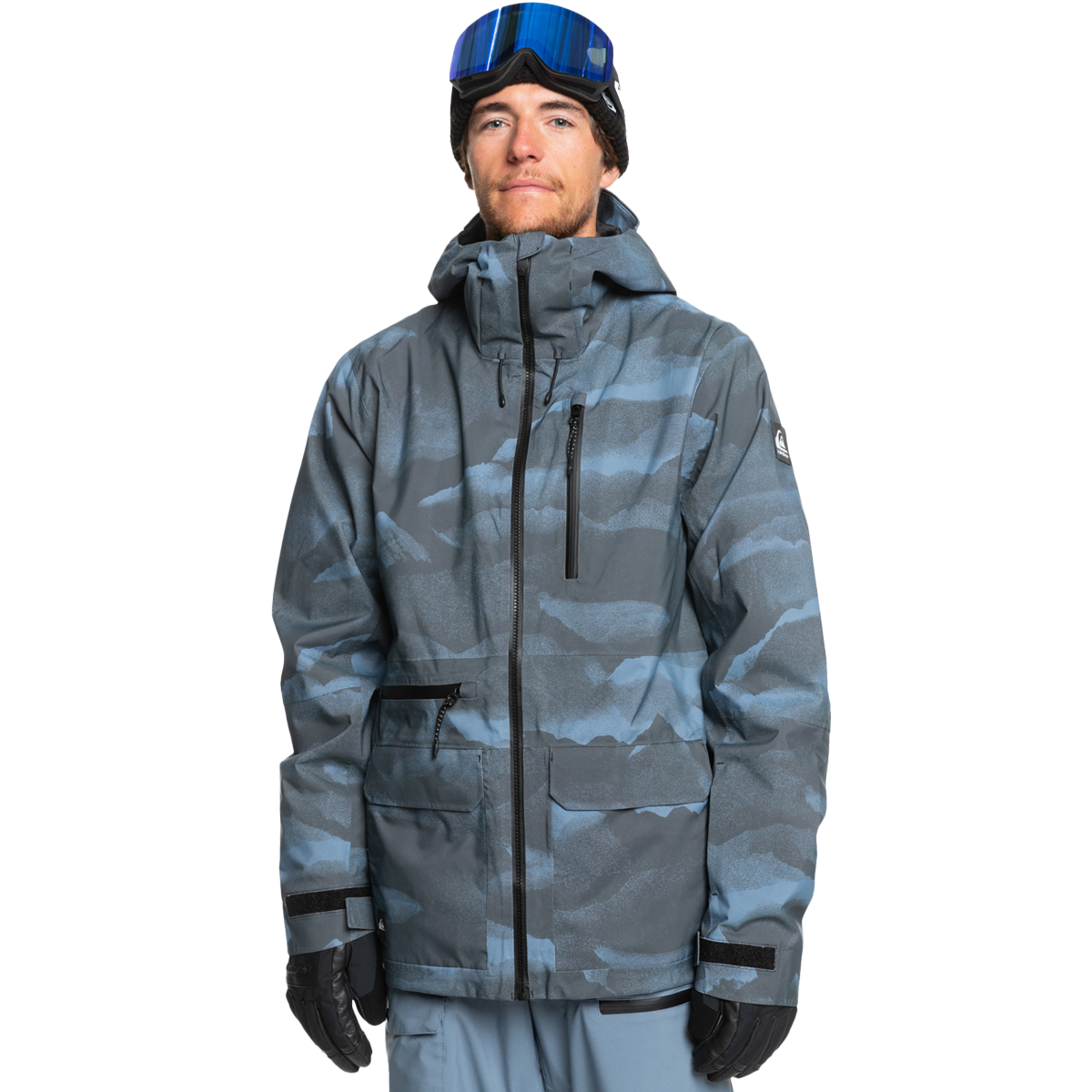 Quiksilver Men's Quest Stretch 20k Jacket in Mountain Spray Flint Stone