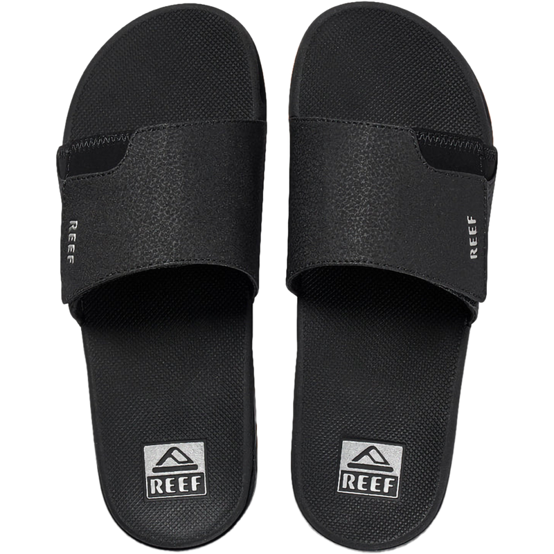 Men's Fanning Slide, Reef Fanning Slide in 076-Black/Silver pair top