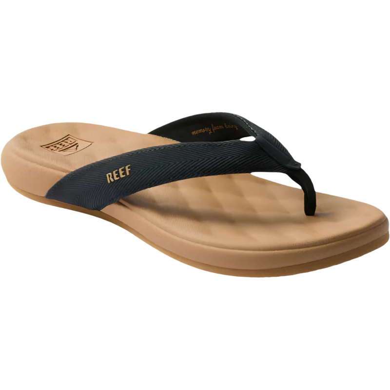 Women's Cushion Melody, Reef Women's Cushion Melody in 071-Black/Tan right front