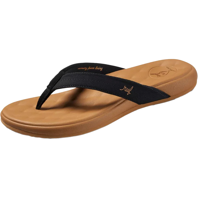 Women's Cushion Melody, Reef Women's Cushion Melody in 071-Black/Tan left front