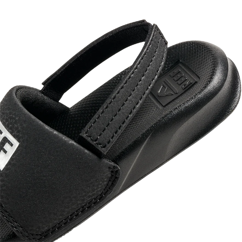 Youth Little One Slide, Reef Youth Little One Slide in Reef Black/White heel strap