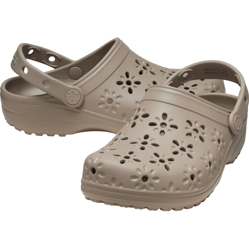 Women's Classic Floral Cut Out Clog, Crocs Women's Classic Floral Cut Out Clog pair