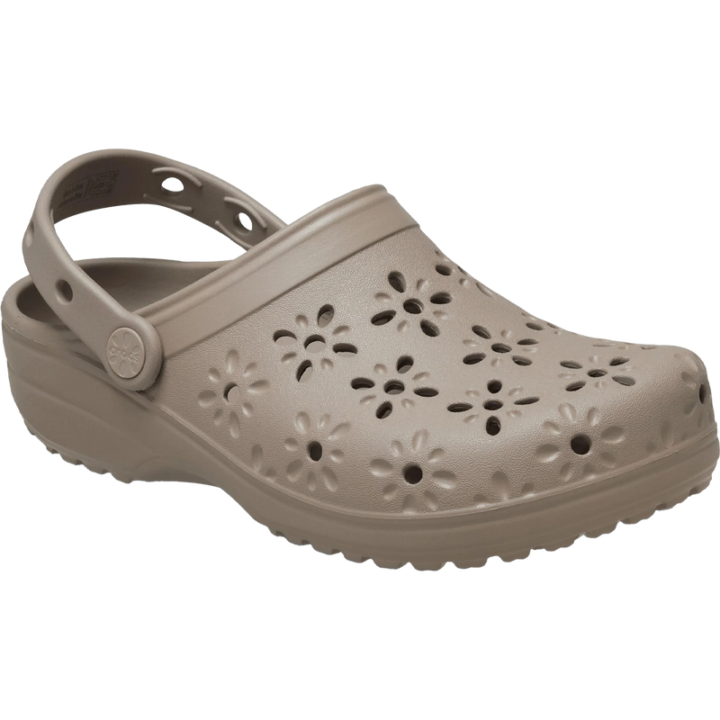 Women's Classic Floral Cut Out Clog, Crocs Women's Classic Floral Cut Out Clog 3/4 view