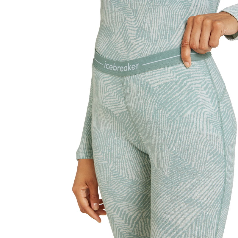 Icebreaker Women's Merino 260 Vertex Thermal Leggings Frozen Forms waistband