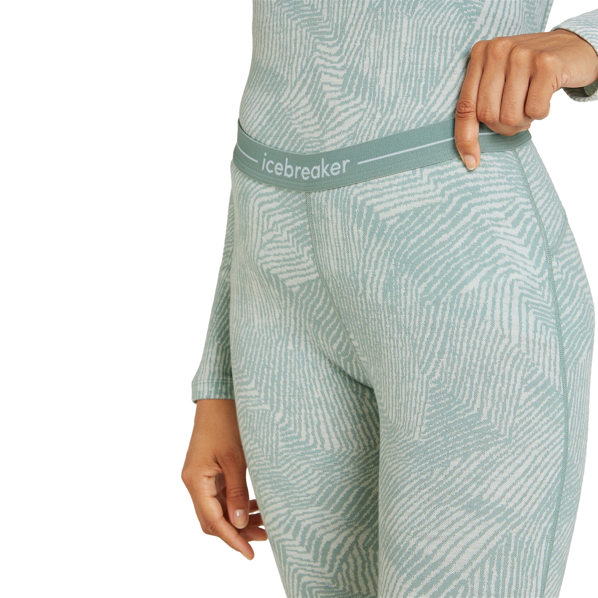 Icebreaker Women's Merino 260 Vertex Thermal Leggings Frozen Forms waistband