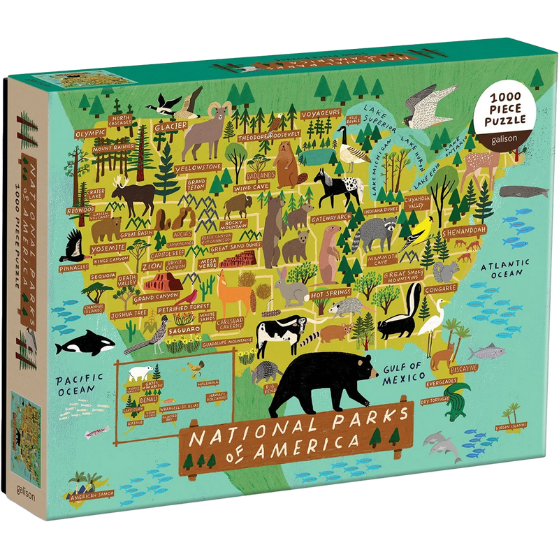 Galison National Parks of America 1000 Piece Puzzle, Chronicle Books National Parks of America 1000 Pc Puzzle side
