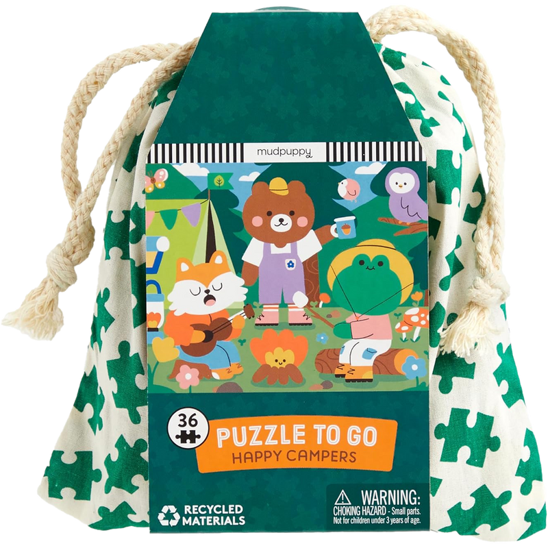 Mudpuppy Happy Campers 36 Piece Puzzle to Go, Featured Image